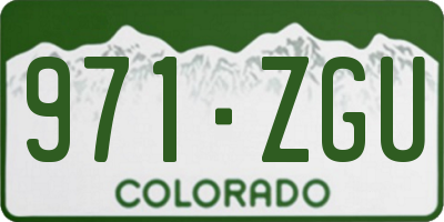 CO license plate 971ZGU