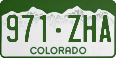 CO license plate 971ZHA