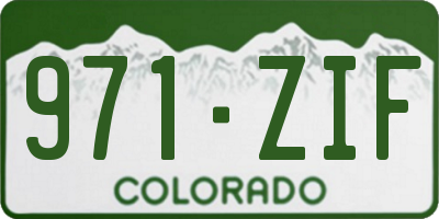 CO license plate 971ZIF