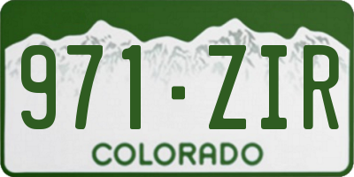CO license plate 971ZIR