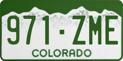 CO license plate 971ZME