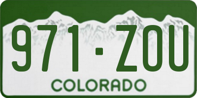 CO license plate 971ZOU