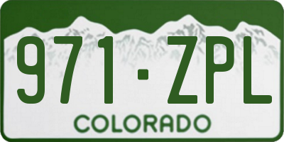 CO license plate 971ZPL