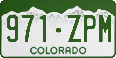 CO license plate 971ZPM