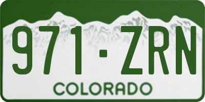 CO license plate 971ZRN
