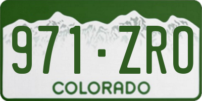 CO license plate 971ZRO