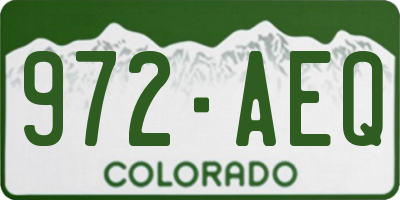 CO license plate 972AEQ