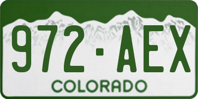 CO license plate 972AEX