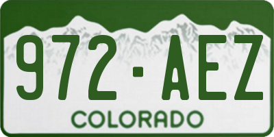 CO license plate 972AEZ