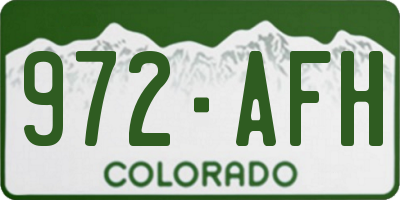 CO license plate 972AFH