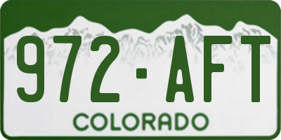 CO license plate 972AFT