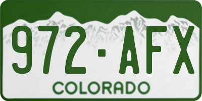 CO license plate 972AFX
