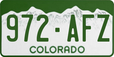 CO license plate 972AFZ
