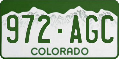 CO license plate 972AGC
