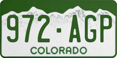 CO license plate 972AGP