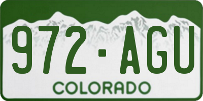 CO license plate 972AGU