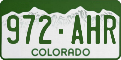 CO license plate 972AHR