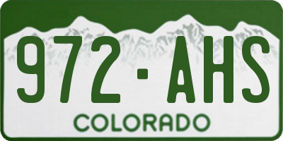CO license plate 972AHS
