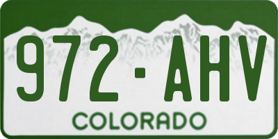 CO license plate 972AHV