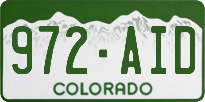 CO license plate 972AID