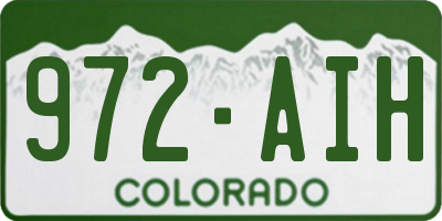 CO license plate 972AIH