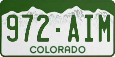 CO license plate 972AIM