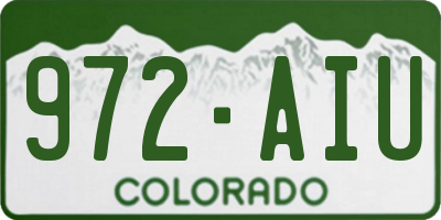 CO license plate 972AIU