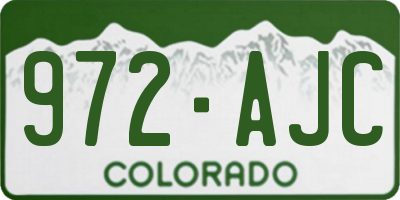 CO license plate 972AJC