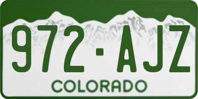 CO license plate 972AJZ