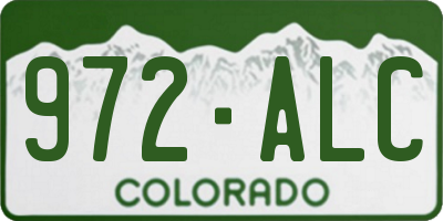 CO license plate 972ALC