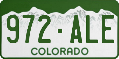 CO license plate 972ALE