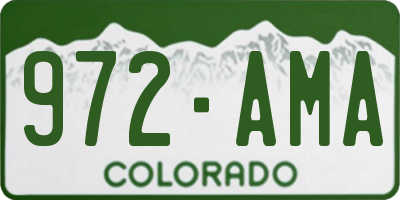 CO license plate 972AMA