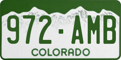 CO license plate 972AMB