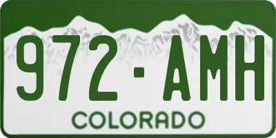 CO license plate 972AMH
