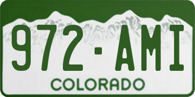 CO license plate 972AMI