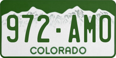 CO license plate 972AMO