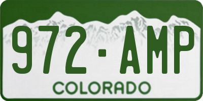 CO license plate 972AMP