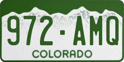 CO license plate 972AMQ
