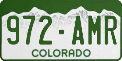 CO license plate 972AMR