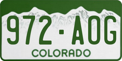CO license plate 972AOG
