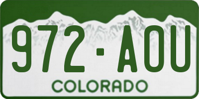 CO license plate 972AOU