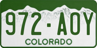 CO license plate 972AOY