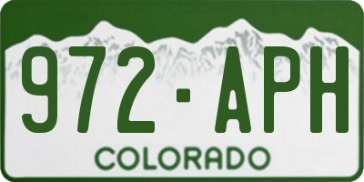 CO license plate 972APH