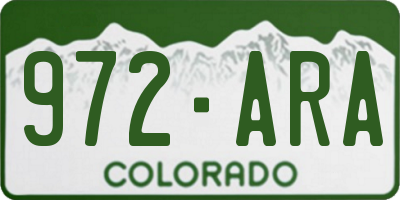 CO license plate 972ARA