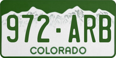 CO license plate 972ARB