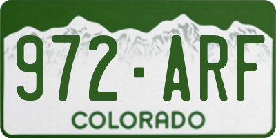 CO license plate 972ARF