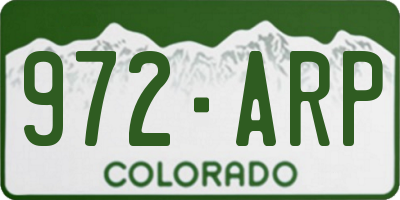 CO license plate 972ARP