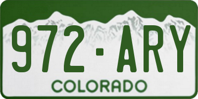 CO license plate 972ARY