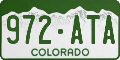 CO license plate 972ATA