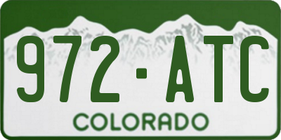 CO license plate 972ATC